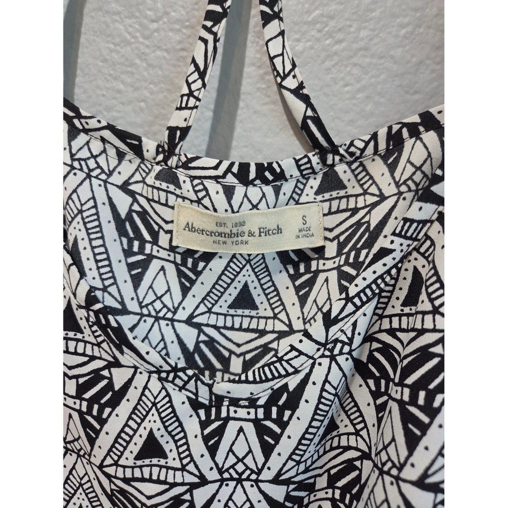Abercrombie & Fitch Cami Tank Women S Black White Excellent Geometric Racerback